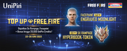 Top Up Diamonds Free Fire di UniPin, Dapatkan 5x Rampage, Facepaint + Bonus 20,000 UniPin Credits